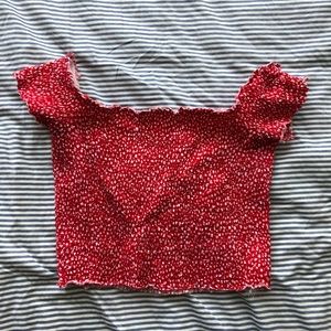 Garage Off The Shoulder Crop Top
